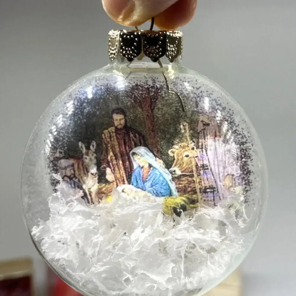 Nativity Religious Christmas Ornaments Mixed LOT of 17 PLUS‎ Window Etch Decor